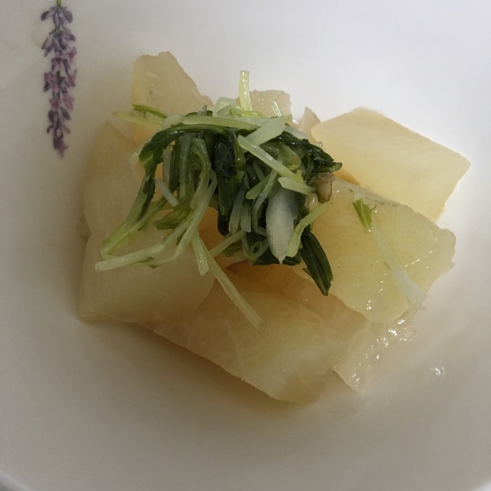 あっさり☆水菜トッピング大根の煮物(*^^*)